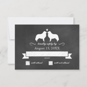 Great Pyrenees Silhouettes Wedding RSVP Reply Card