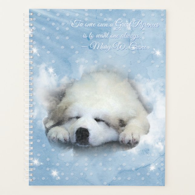 Great Pyrenees Sleepy Puppy WC Planner (Front)