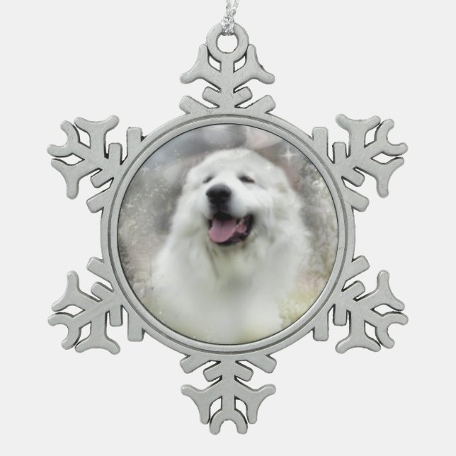 Great Pyrenees Snowflake Ornament - Winter Design (Front)