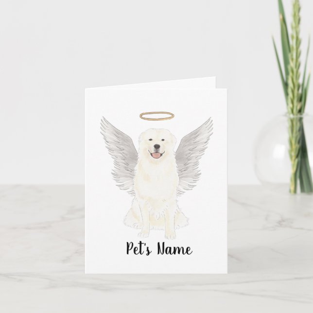 Great Pyrenees Sympathy Memorial Card (Front)
