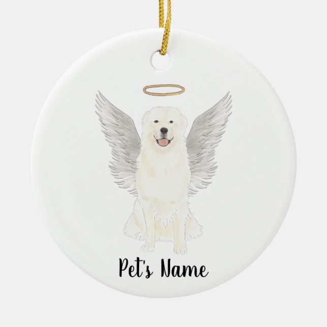 Great Pyrenees Sympathy Memorial  Ceramic Tree Decoration (Front)