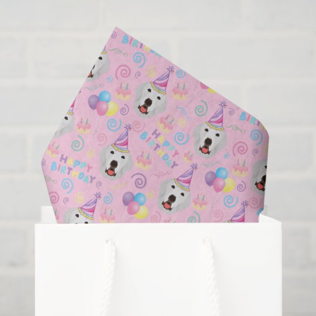 Great Pyrenees Tissue Paper in Pink (Gift Bag)