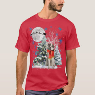 Great Pyrenees Under Moonlight Snow Christmas Paja T-Shirt