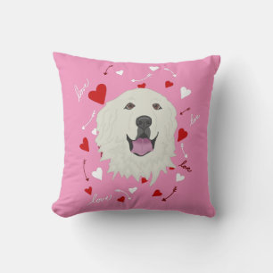 Great Pyrenees Valentines Day  Cushion