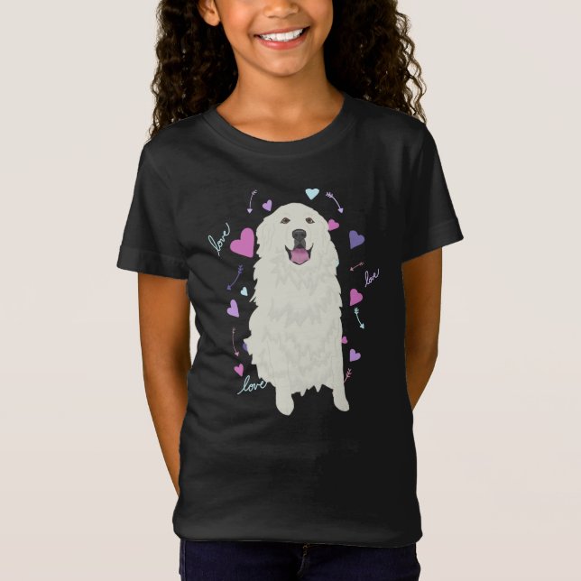 Great Pyrenees Valentines Day T-Shirt (Front)