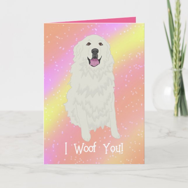 Great Pyrenees Valentines Day Thank You Card (Front)
