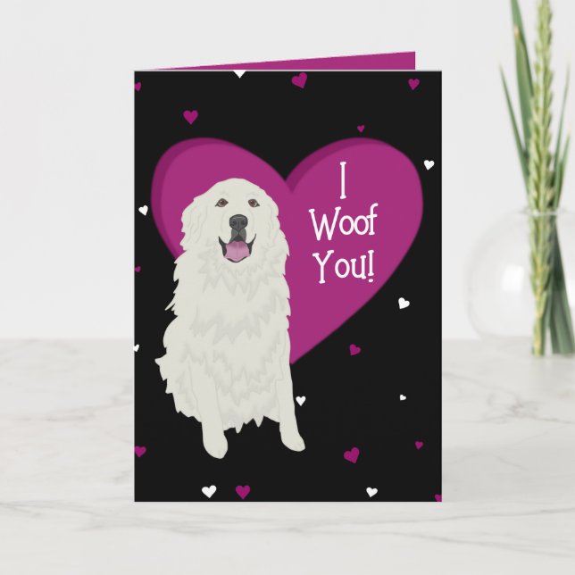 Great Pyrenees Valentines Day Thank You Card (Front)