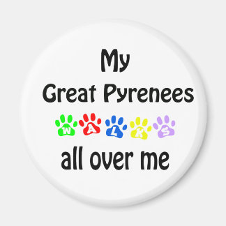 Great Pyrenees Walks Design Magnet