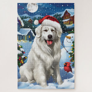 Great Pyrenees Winter Wonderland Christmas Joy Jigsaw Puzzle