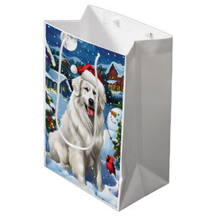 Great Pyrenees Winter Wonderland Christmas Joy Medium Gift Bag