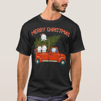 Great pyrenees Xmas Vintage Red Pickup T-Shirt