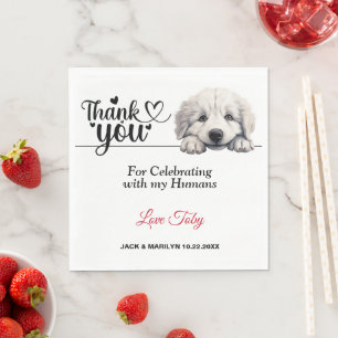 Great Pyrenese Dog Wedding Reception Napkin