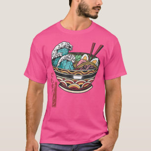Great Ramen Wave Japanese Kanji  But First Ramen  T-Shirt