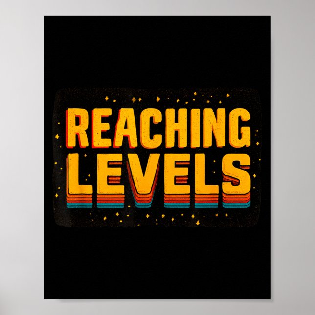 Great Reaching Levels Emblem in Cool Colours Poster (Front)