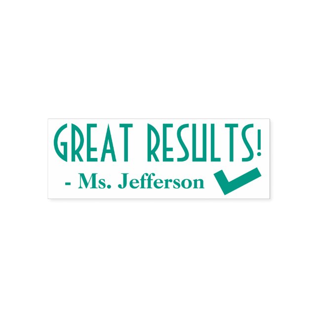 "GREAT RESULTS!" + Custom Tutor Name Self-inking Stamp (Design)