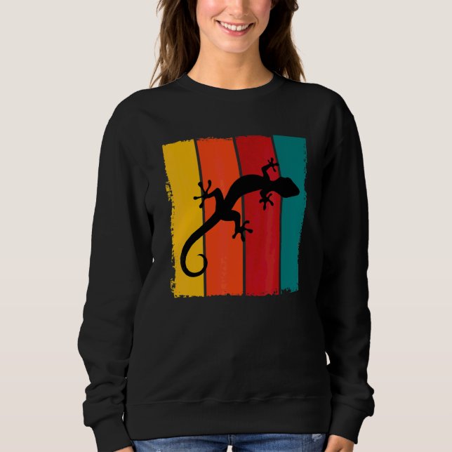 Great Retro Leopard Gecko Costume Reptile Lizard Sweatshirt (Front)