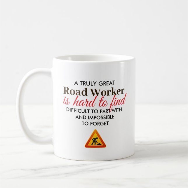 Great Road Worker Personalised Name Gift Coffee Mug (Left)