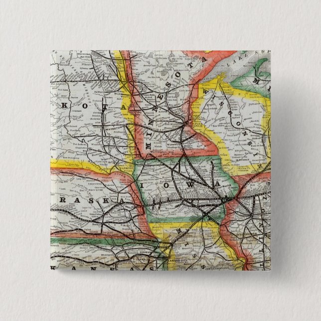 Great Rock Island Route 15 Cm Square Badge (Front)