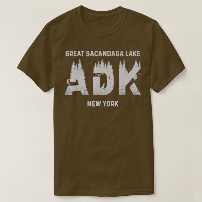 Great Sacandaga Lake Adirondack Mountains New York T-Shirt (Design Front)