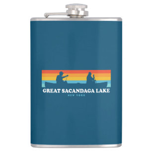 Great Sacandaga Lake New York Canoe Hip Flask