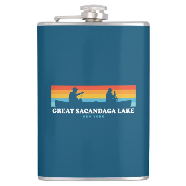 Great Sacandaga Lake New York Canoe Hip Flask (Front)