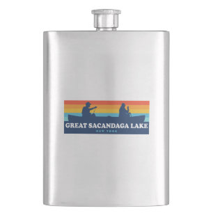Great Sacandaga Lake New York Canoe Hip Flask