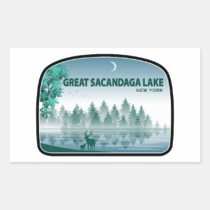 Great Sacandaga Lake New York Deer Rectangular Sticker