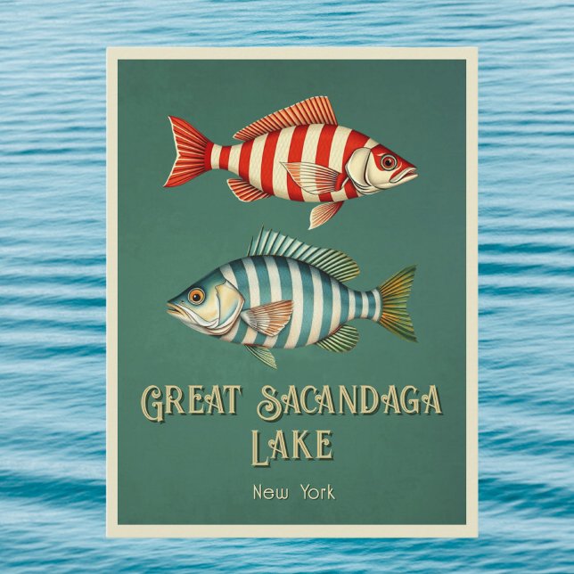 Great Sacandaga Lake New York fish Postcard (Creator Uploaded)