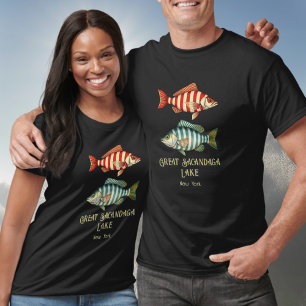 Great Sacandaga Lake New York nautical fish   T-Shirt