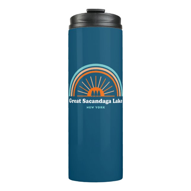 Great Sacandaga Lake New York Rainbow Thermal Tumbler (Front)