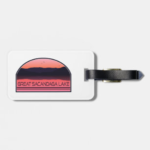 Great Sacandaga Lake New York Red Sunrise Luggage Tag