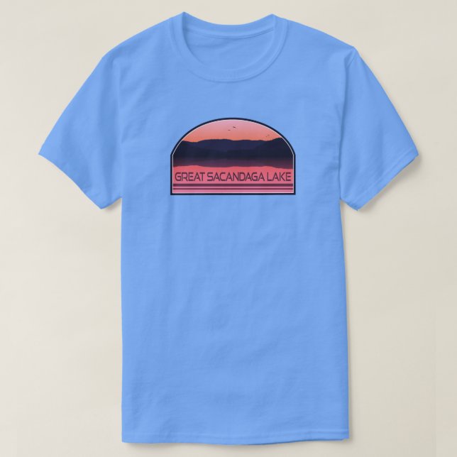 Great Sacandaga Lake New York Red Sunrise T-Shirt (Design Front)