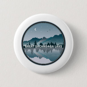 Great Sacandaga Lake New York Reflection 6 Cm Round Badge