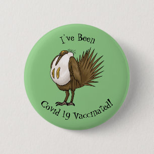 Great sage grouse bird cartoon illustration 6 cm round badge