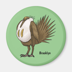 Great sage grouse bird cartoon illustration magnet