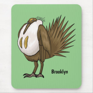 Great sage grouse bird cartoon illustration mouse pad