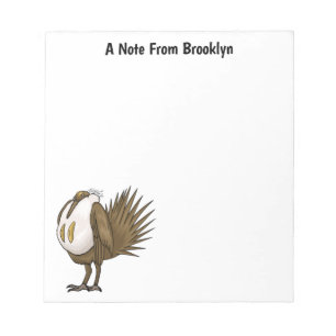 Great sage grouse bird cartoon illustration notepad