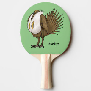 Great sage grouse bird cartoon illustration ping pong paddle
