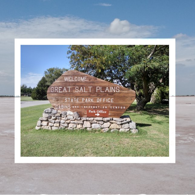 Great Salt Plains State Park Sign, Oklahoma Postcard (Creator Uploaded)
