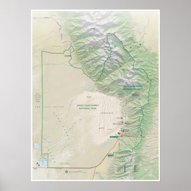 Great Sand Dunes (Colorado) map poster (Front)