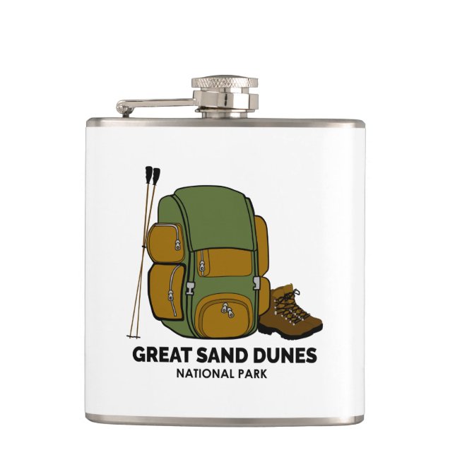 Great Sand Dunes National Park Backpack Hip Flask (Front)