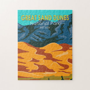 Great Sand Dunes National Park Colorado Vintage  Jigsaw Puzzle