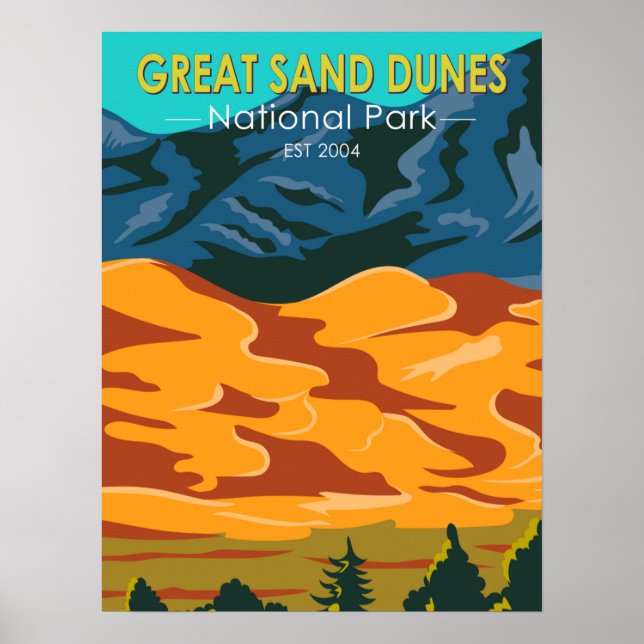 Great Sand Dunes National Park Colorado Vintage Poster (Front)