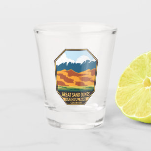Great Sand Dunes National Park Colourful Emblem Shot Glass