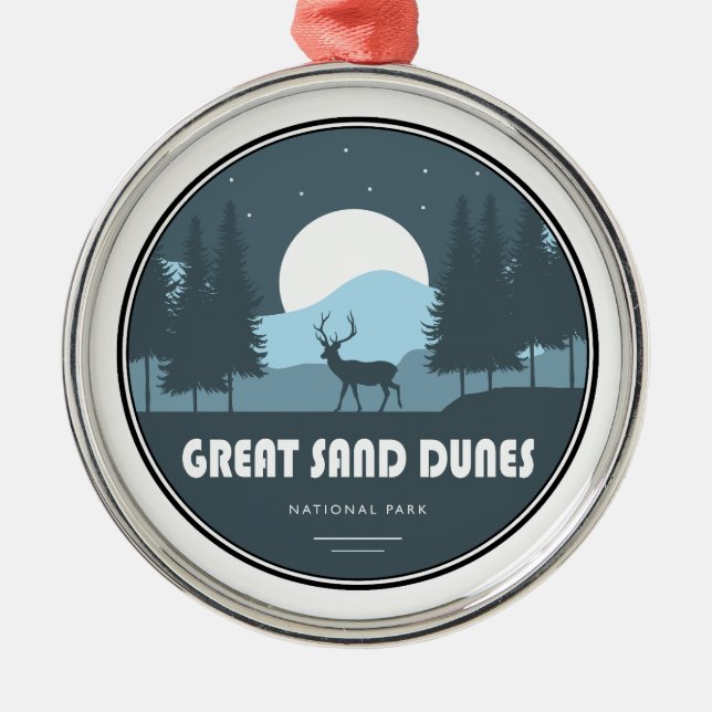 Great Sand Dunes National Park Deer Metal Tree Decoration (Front)
