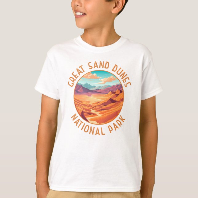 Great Sand Dunes National Park Distressed Circle T-Shirt (Front)