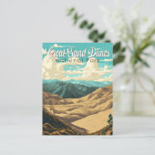 Great Sand Dunes National Park Illustration Retro Postcard (Standing Front)