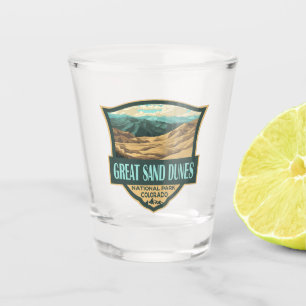 Great Sand Dunes National Park Illustration Retro Shot Glass