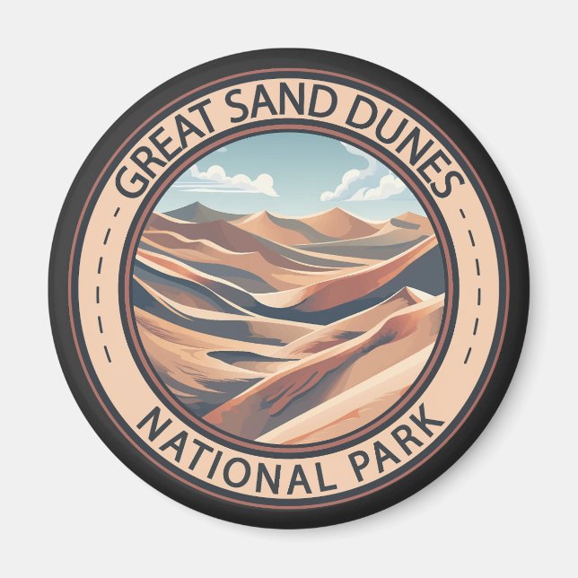 Great Sand Dunes National Park Illustration Travel Magnet (Front)