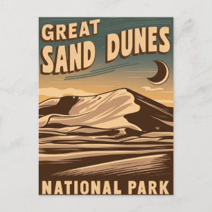 Great Sand Dunes National Park Magical Night Holiday Postcard